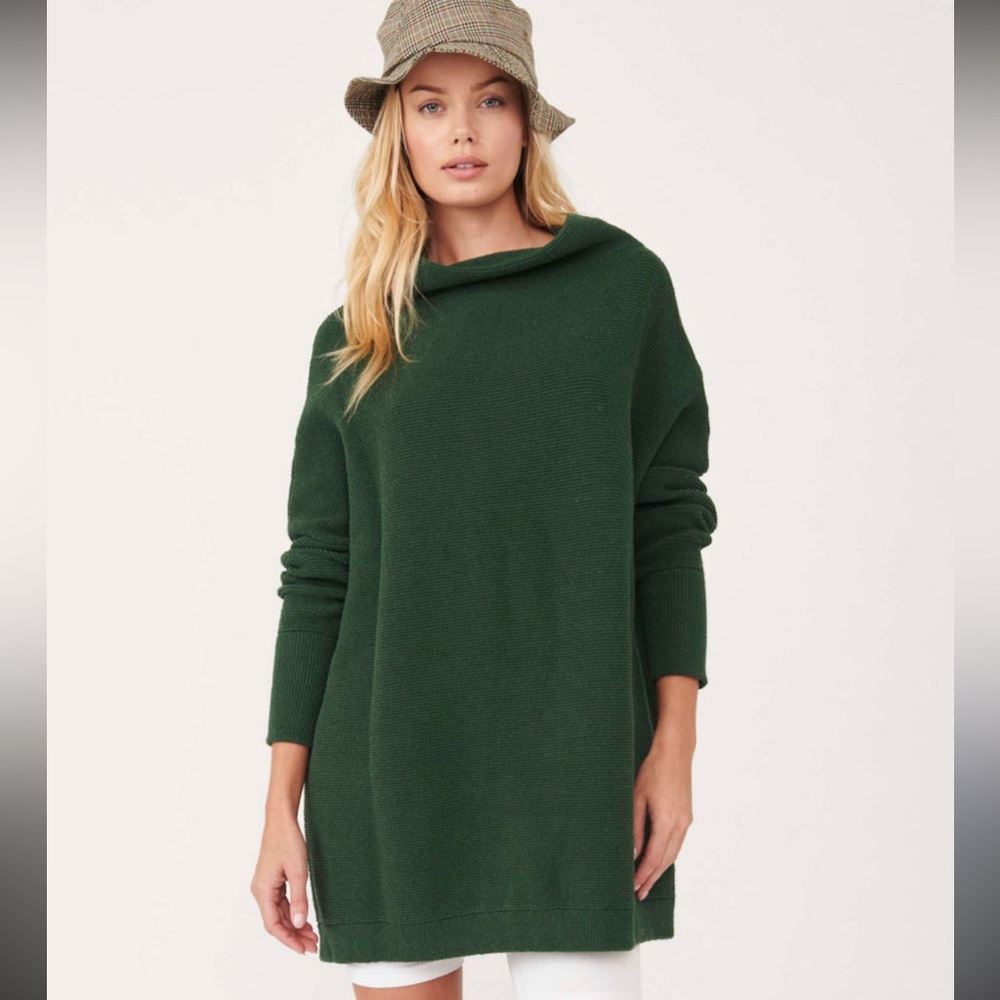 Free People Forest Green Cowl Sweater Tunic